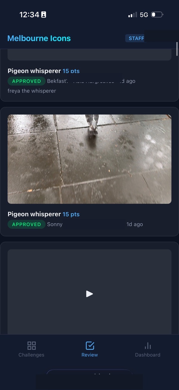 Staff interface for reviewing submissions